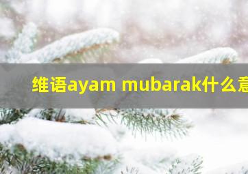 维语ayam mubarak什么意思